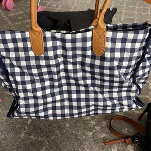 A New Day tote bag blue and white checker